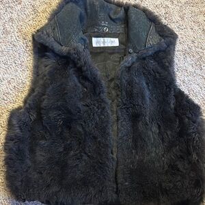 Fur Vest in Dark Gray